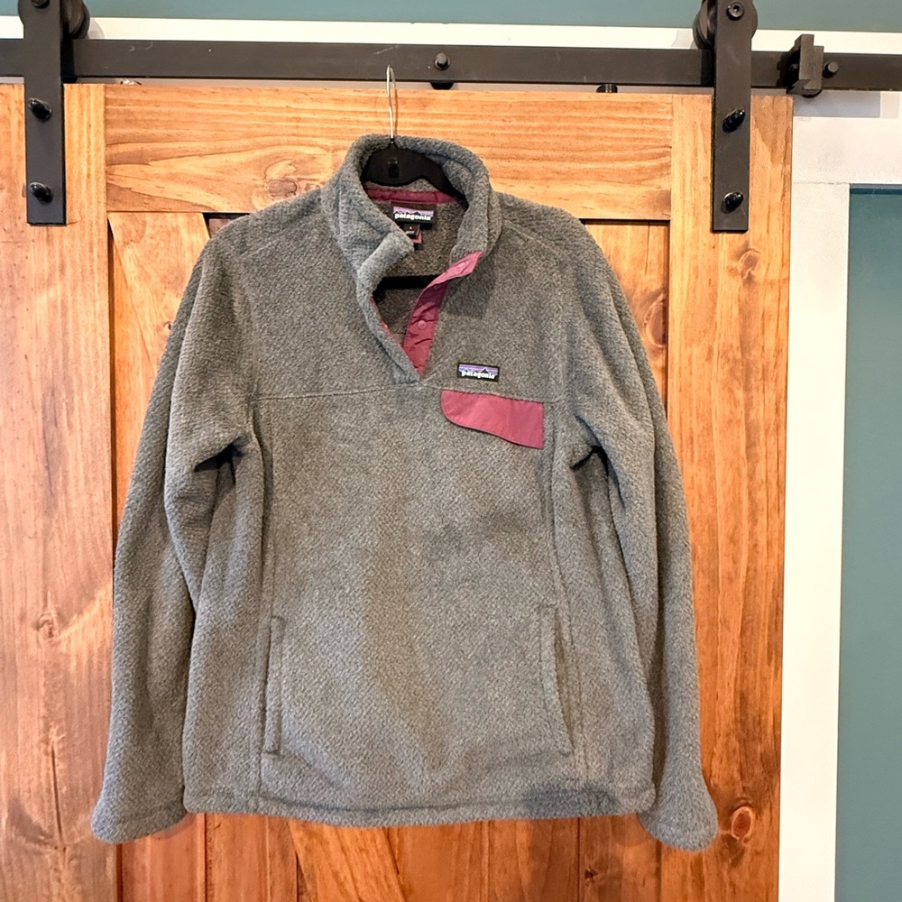 Patagonia Re-Tool Half-Snap Pullover - Gray and Purple Fleece